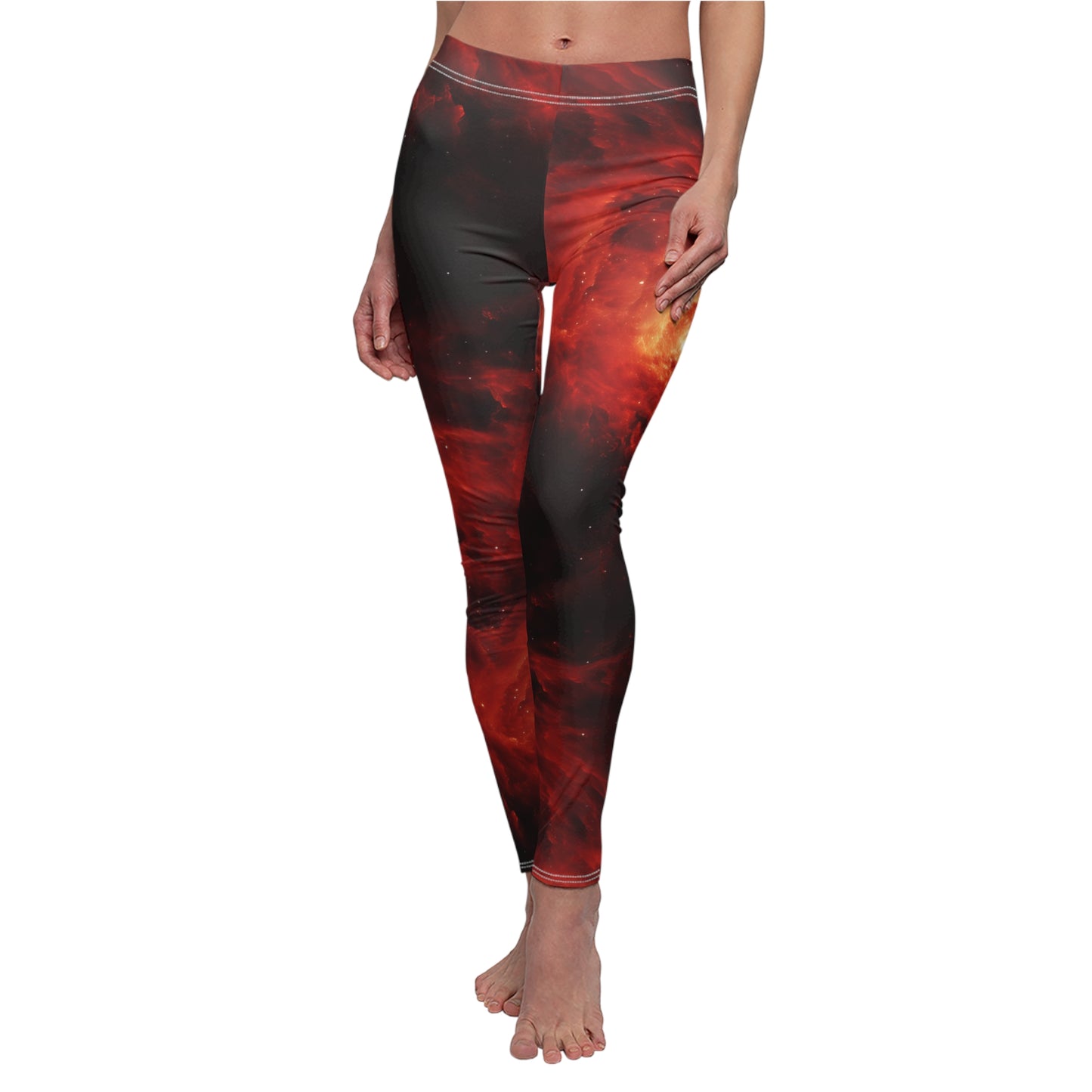 Double Crimson Galaxies Casual Leggings