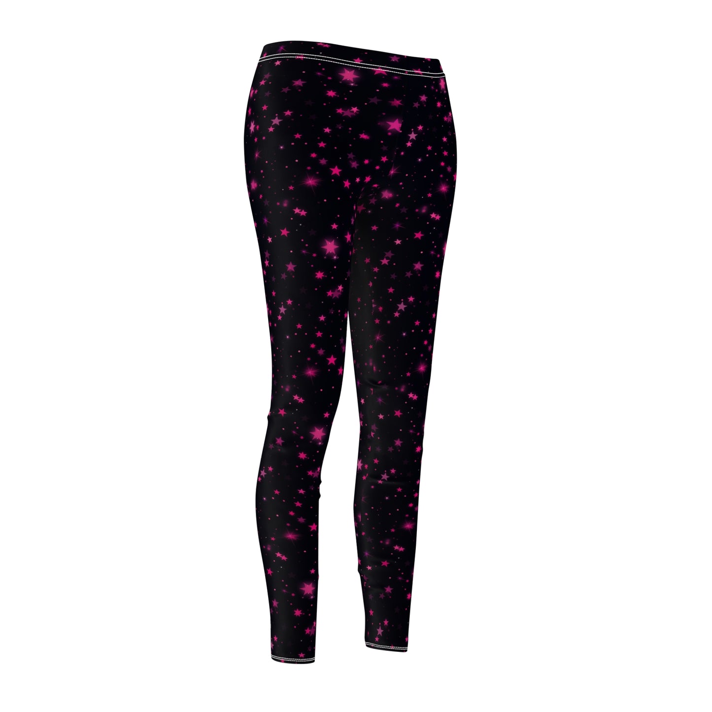 Simple Pink Stars Casual Leggings